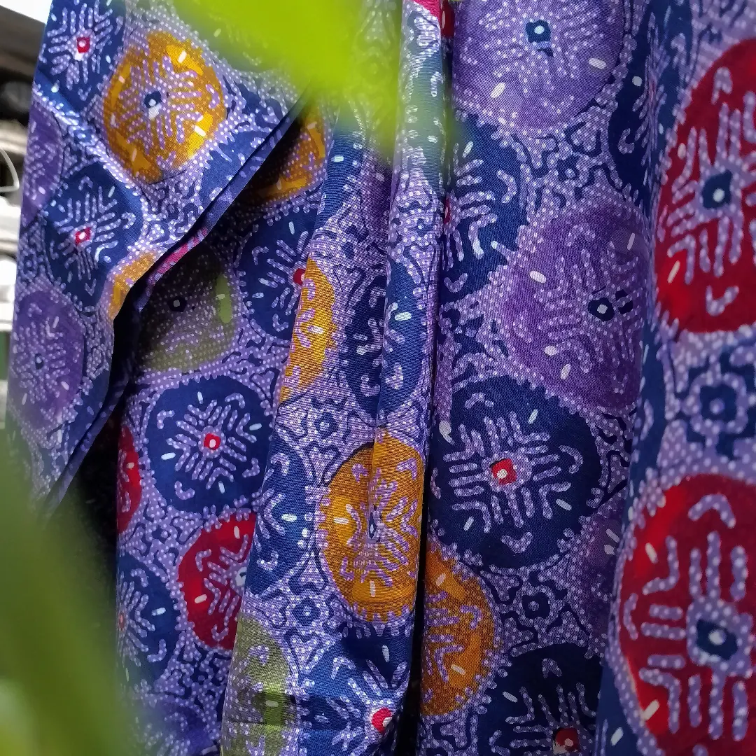 Kain Jlamprang kaji colet ungu - gambar 1