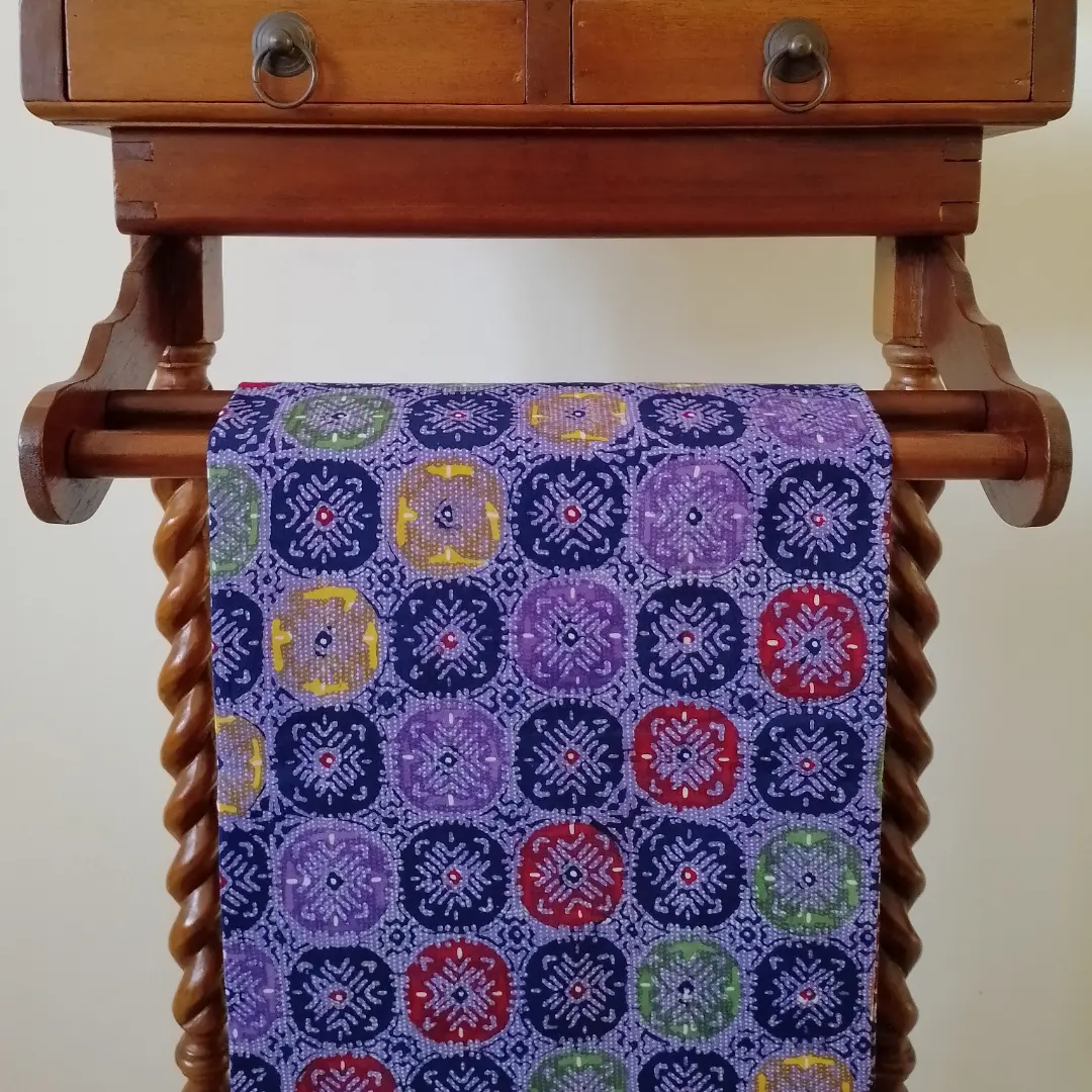 Kain Jlamprang kaji colet ungu - gambar 2